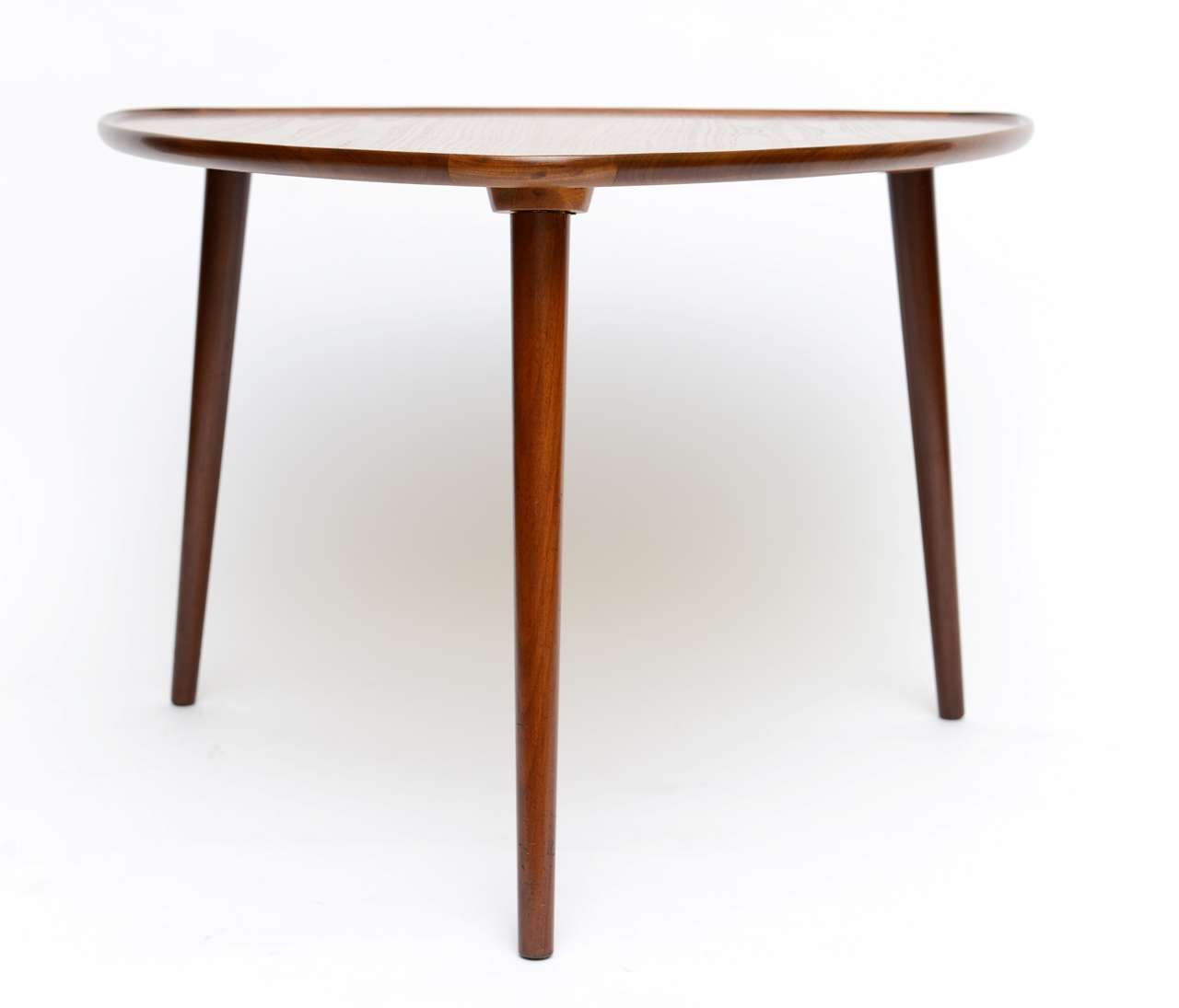 Scandinavian Modern Exceptional Danish Teak  & Rosewood Triangular Table