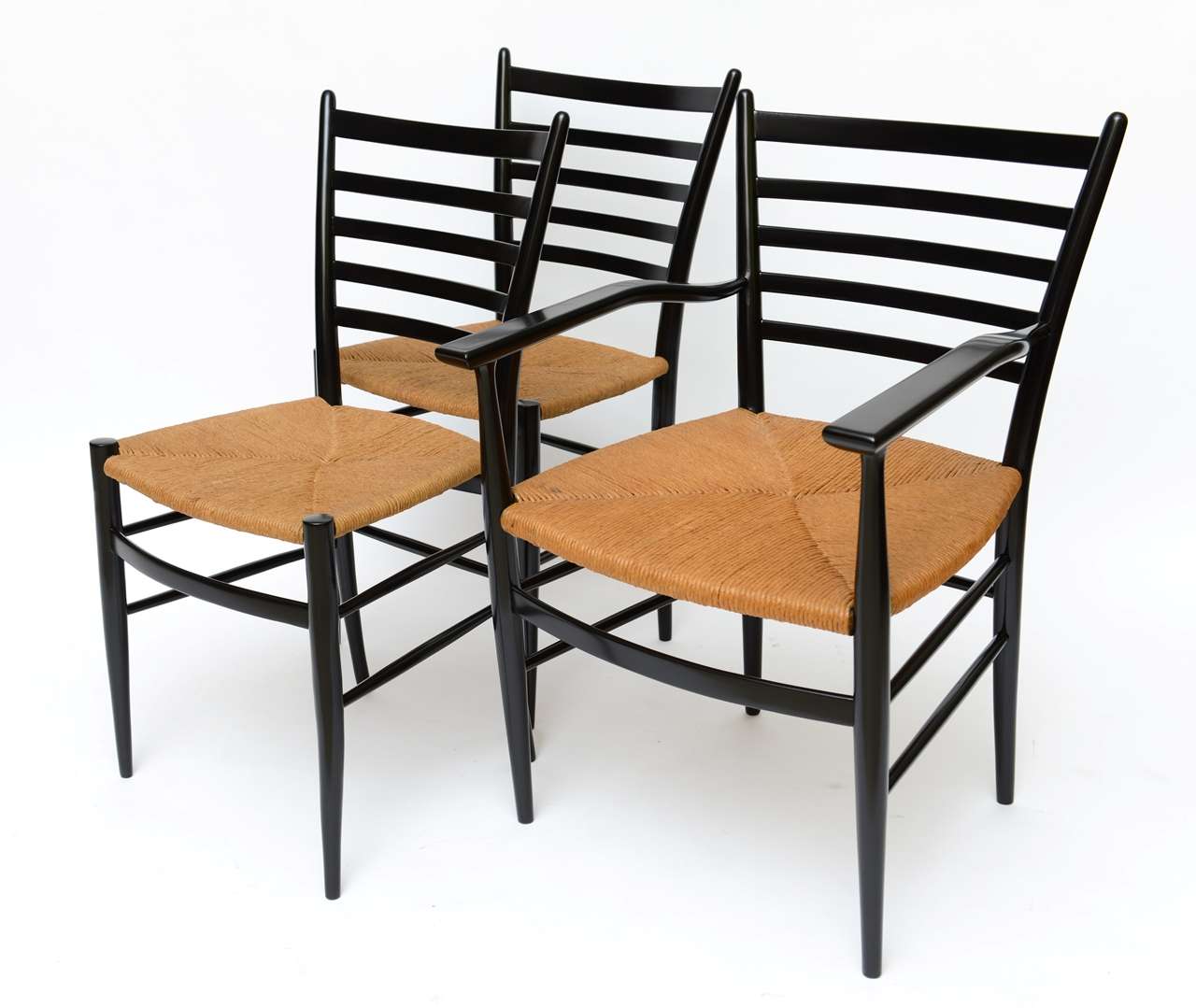 Mid-Century Modern Six Fine Figli di Sanguineti Modern Chiavari Dining Chairs