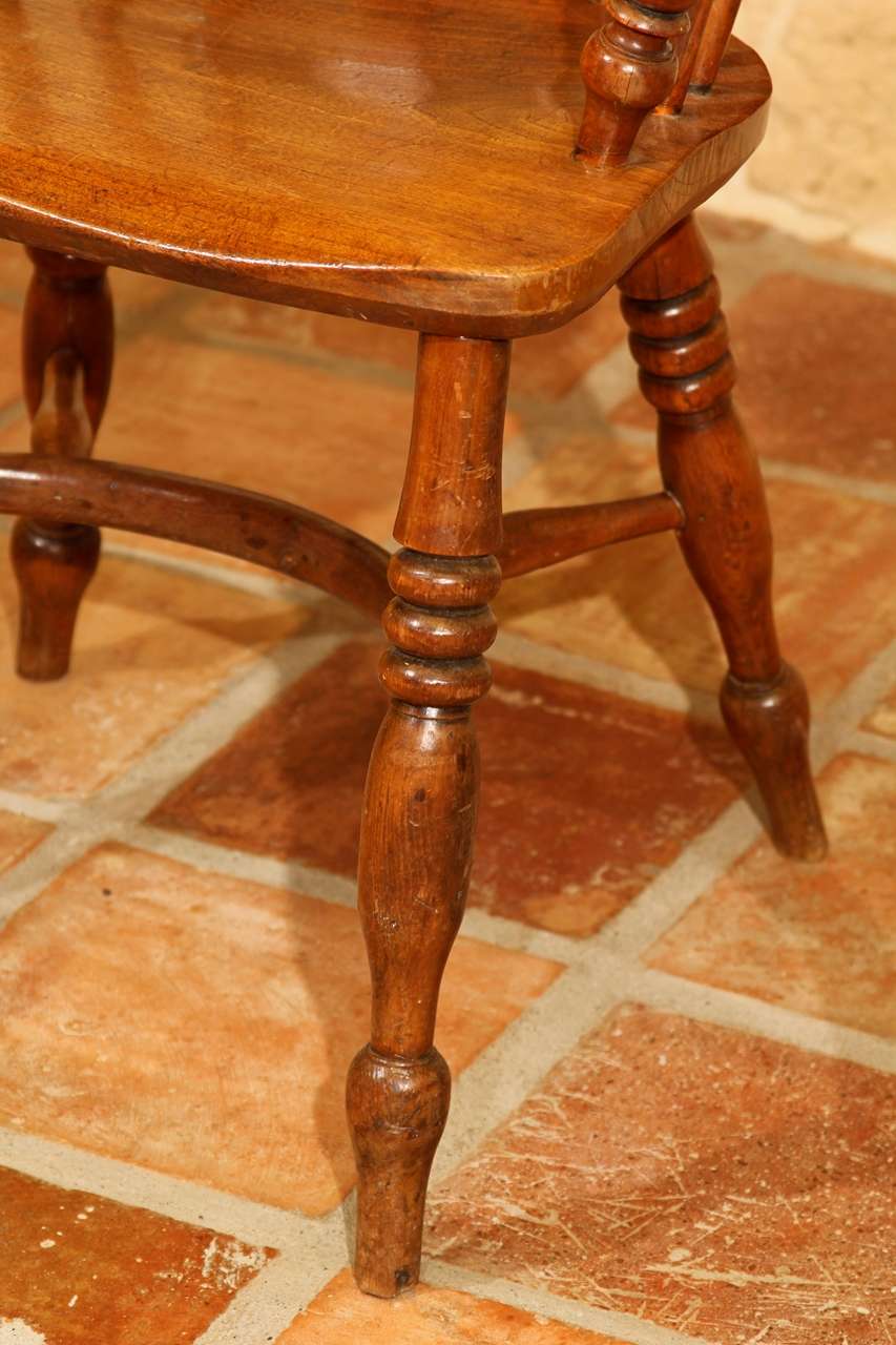 19th Century English Low Back Windsor Arm Chair For Sale