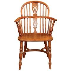 Antique English Low Back Windsor Arm Chair