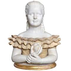 Sculpture in marble and wood