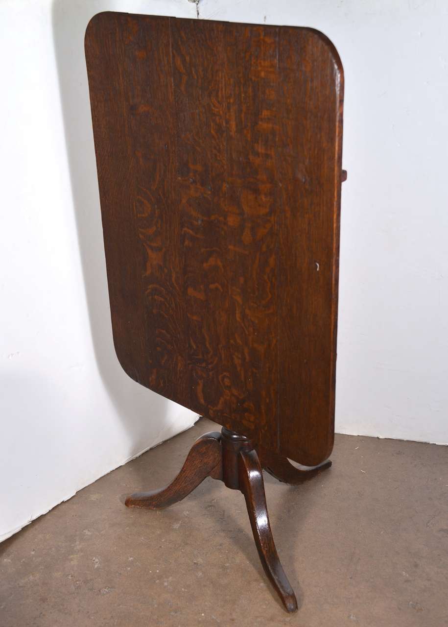 19th Century English Oak Rectangular Tilt-Top Table For Sale 4