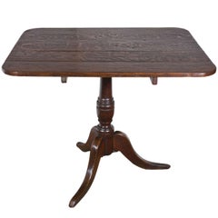19th Century English Oak Rectangular Tilt-Top Table
