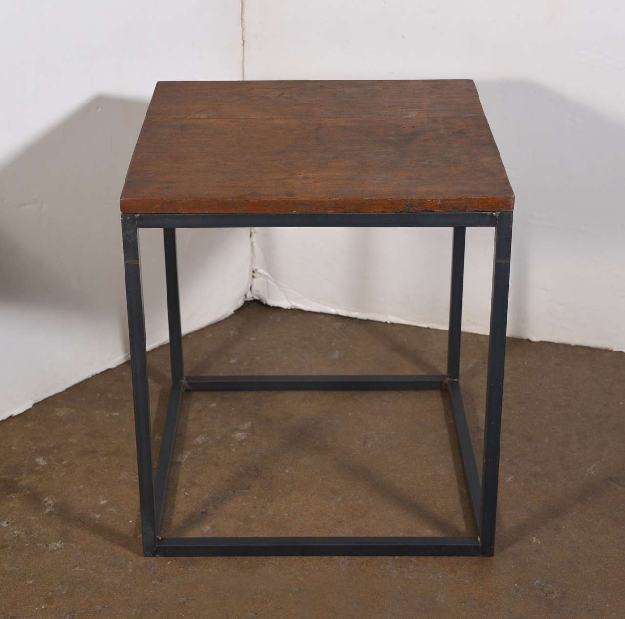Antique Teak Top Side Table