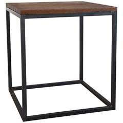 Antique Teak Top Side Table