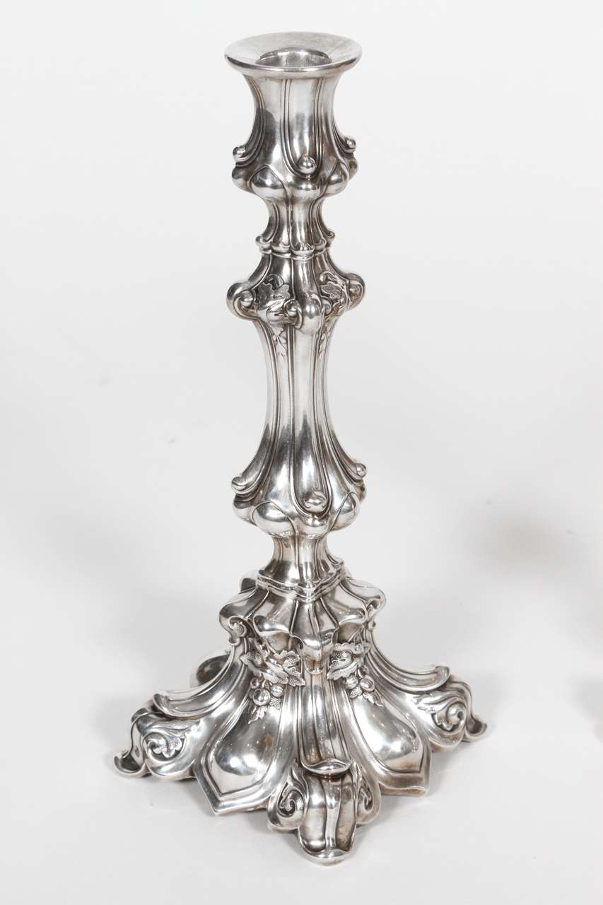 Pair of Antique Candlesticks In Excellent Condition In Pasadena, CA