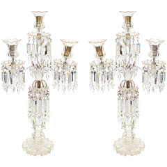 Pair of Matching Baccarat Crystal Candelabras