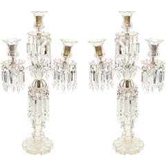 Pair of Matching Baccarat Crystal Candelabras