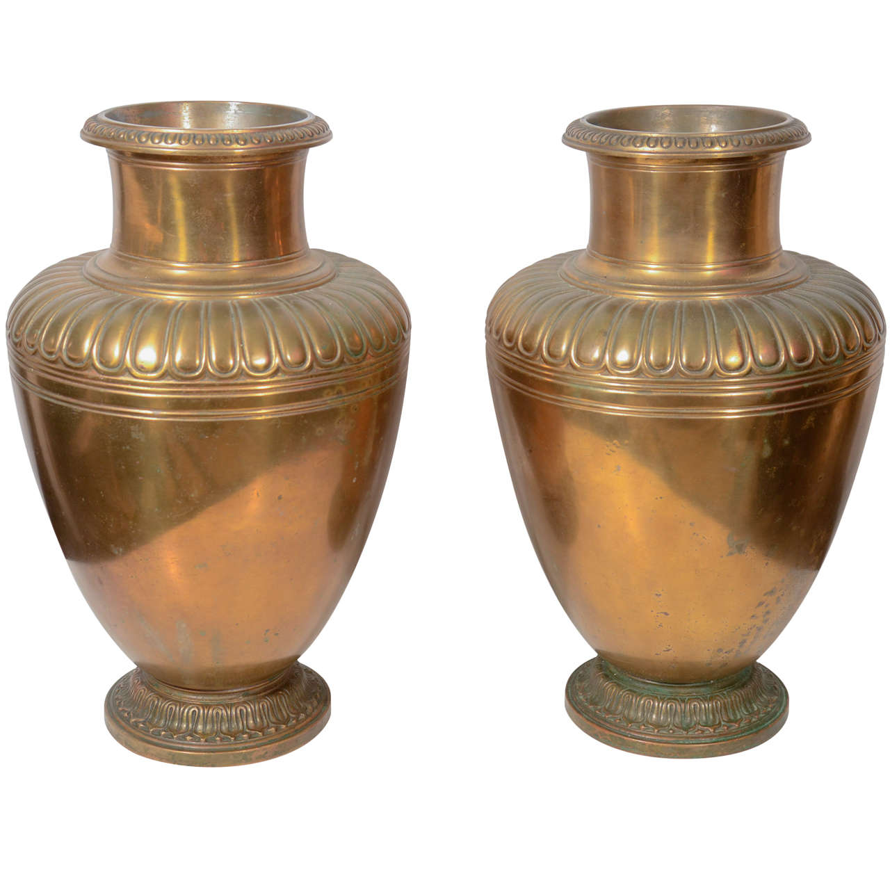 20th Century Pair of Bronze Tiffany Urns For Sale at 1stdibs