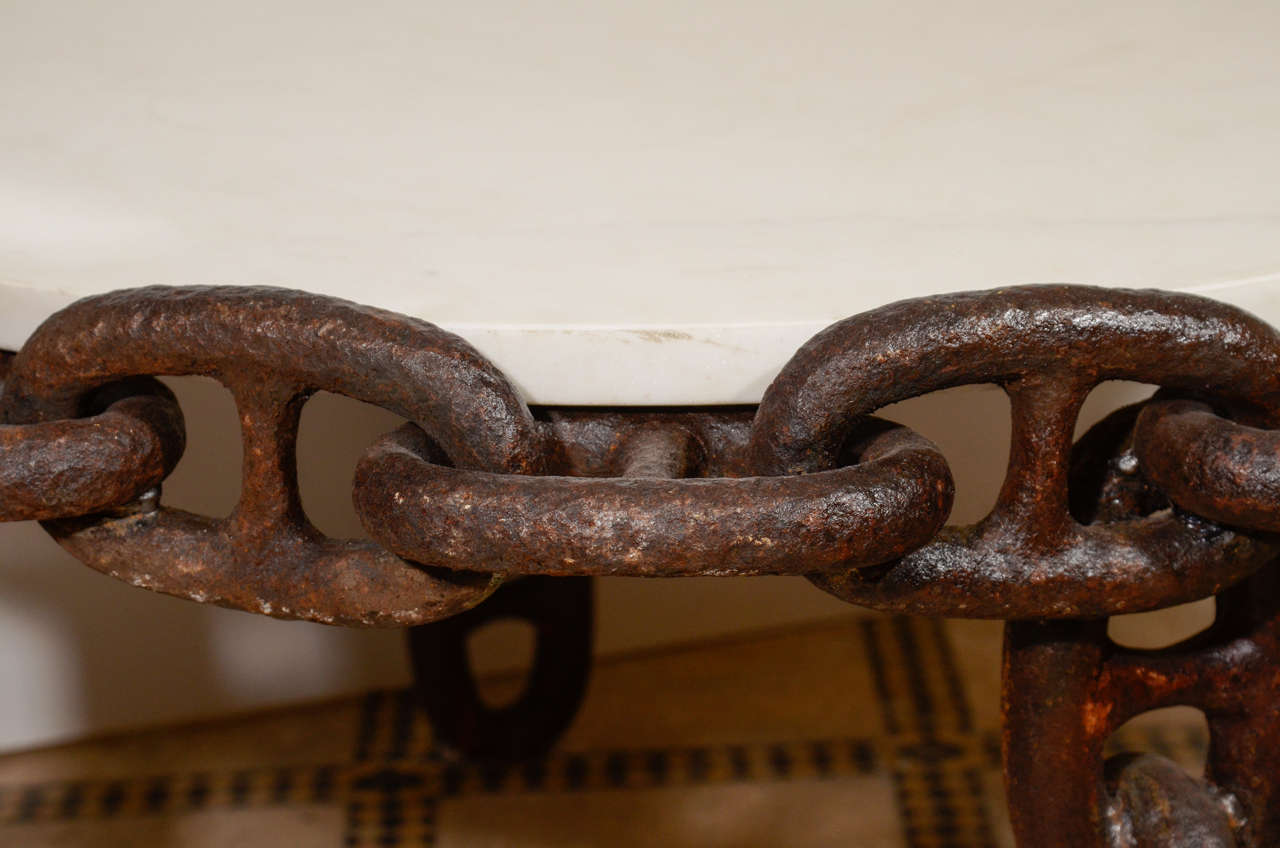 Boat Anchor Chain Table with Reclaimed Marble at 1stDibs anchor table