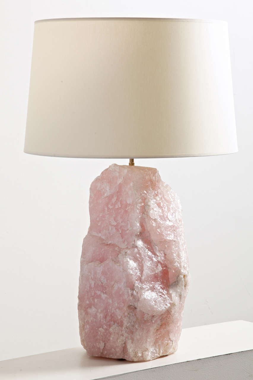 Large Rose Quartz Table Lamp
