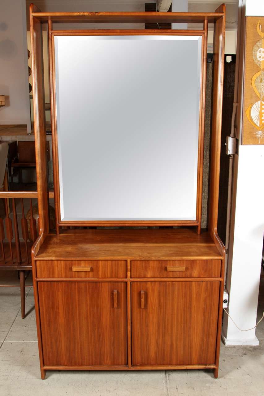 Handmade Mirrored walnut Hutch in the manner of Sam Maloof with exposed splines 
