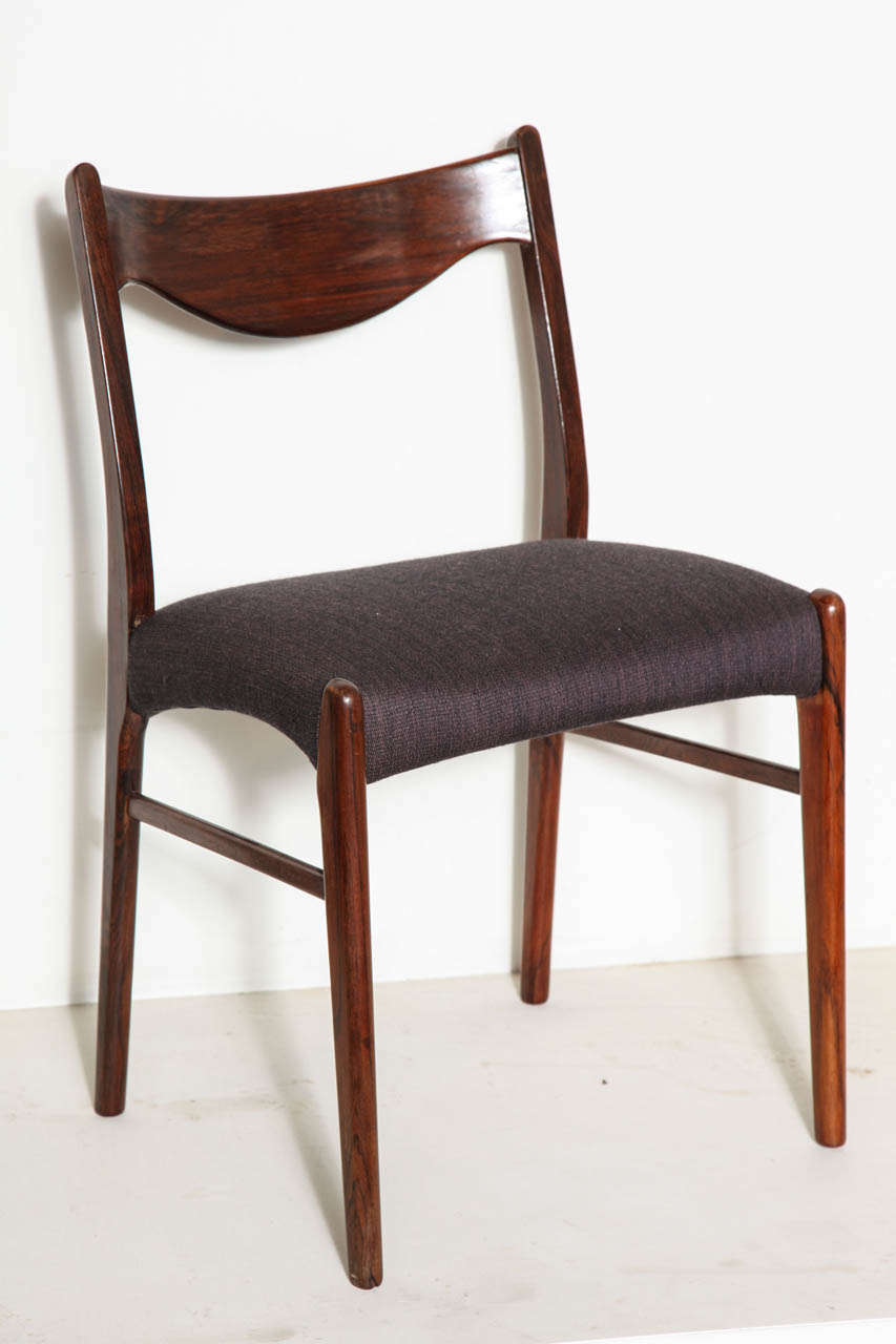 Scandinavian Modern Mid-Century Danish Modern Dining Chairs, Rosewood, Set of Four