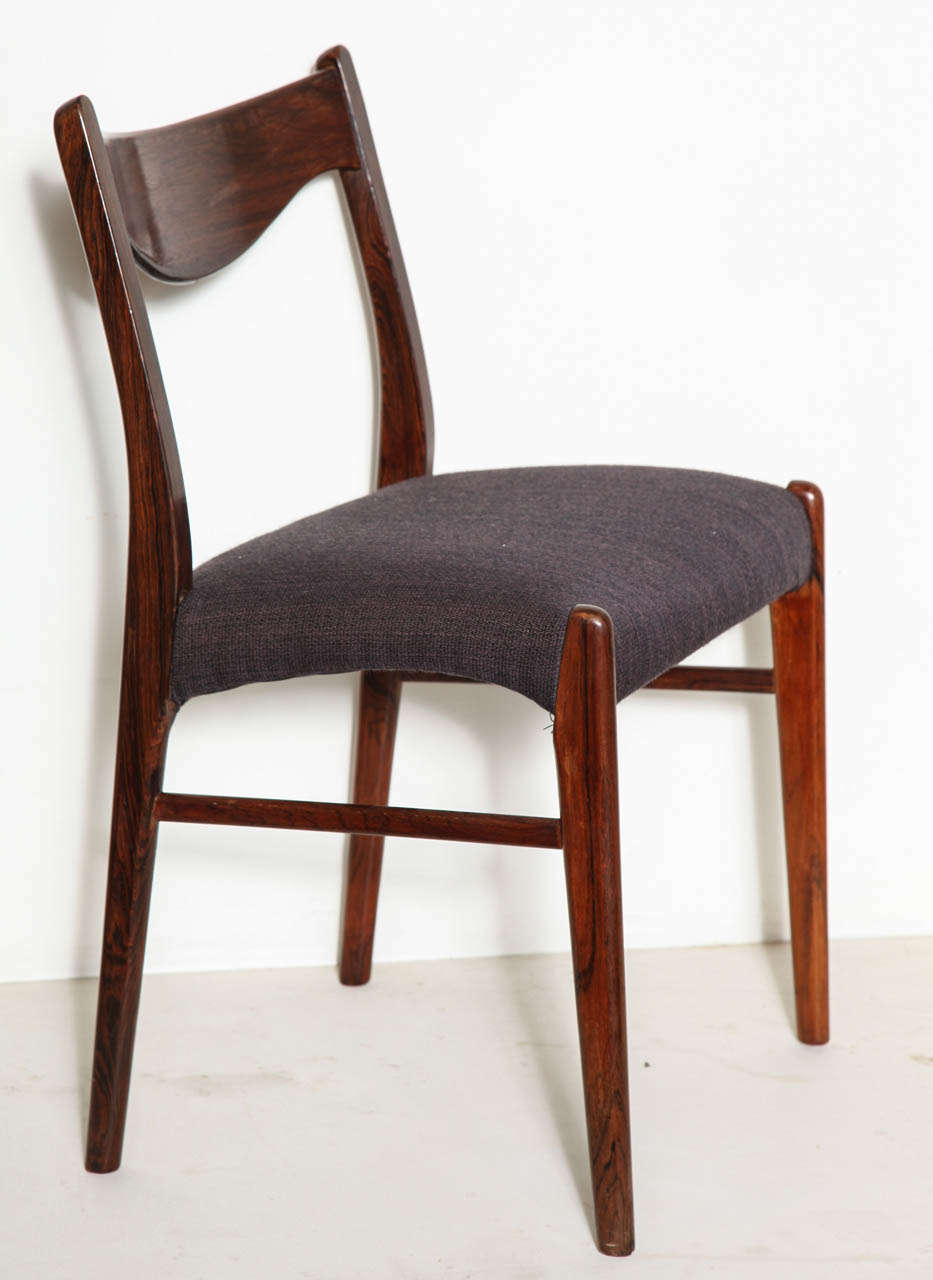 Mid-Century Danish Modern Dining Chairs, Rosewood, Set of Four In Excellent Condition In New York, NY