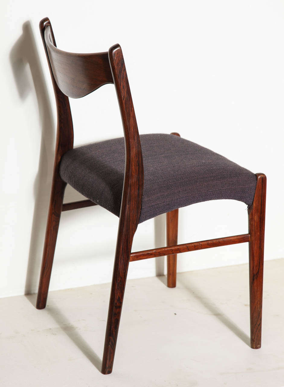 Mid-Century Danish Modern Dining Chairs, Rosewood, Set of Four 1