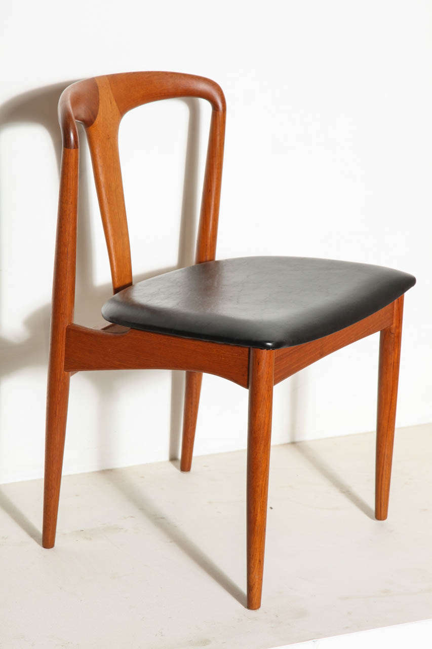 Danish Juliane Leather Dining Chairs by Johannes Andersen, Set of 6 In Excellent Condition In New York, NY