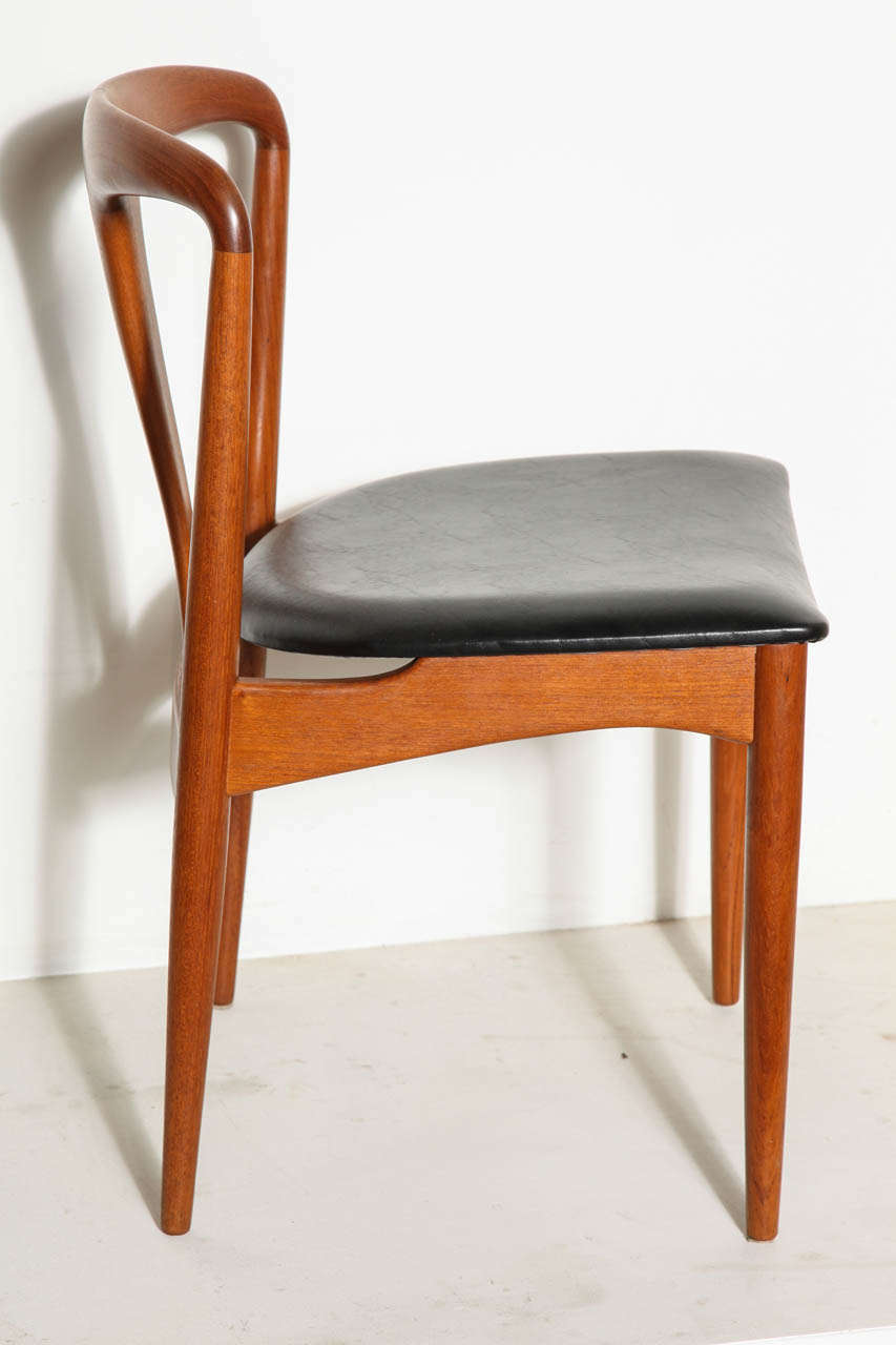 Mid-20th Century Danish Juliane Leather Dining Chairs by Johannes Andersen, Set of 6