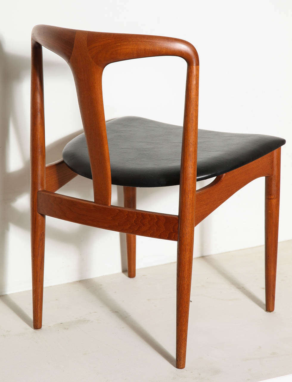 Teak Danish Juliane Leather Dining Chairs by Johannes Andersen, Set of 6