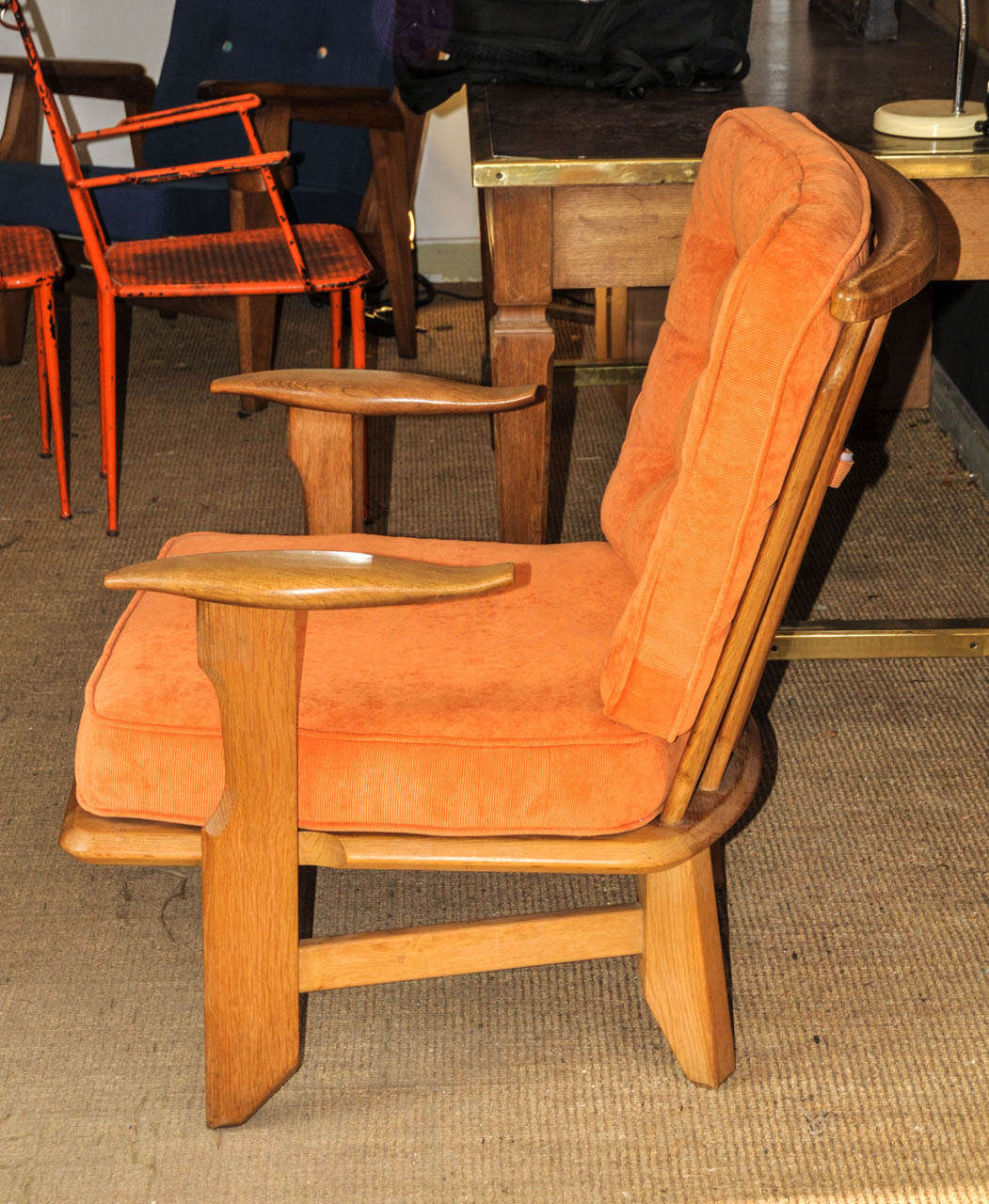Pair of 1960's Guillerme et Chambron Armchairs For Sale 2