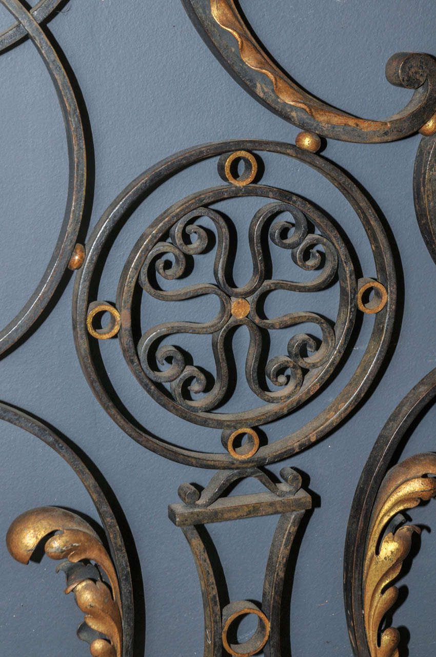 French Pair of 1940's Wrought Iron Decorative Doors For Sale
