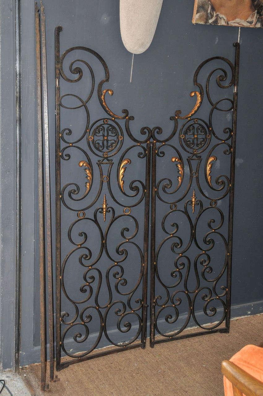 Mid-20th Century Pair of 1940's Wrought Iron Decorative Doors For Sale