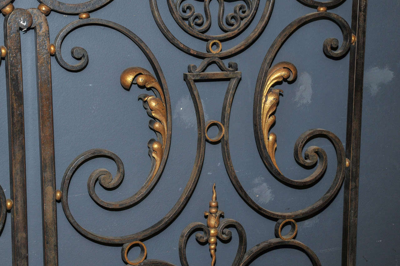 Pair of 1940's Wrought Iron Decorative Doors For Sale 2