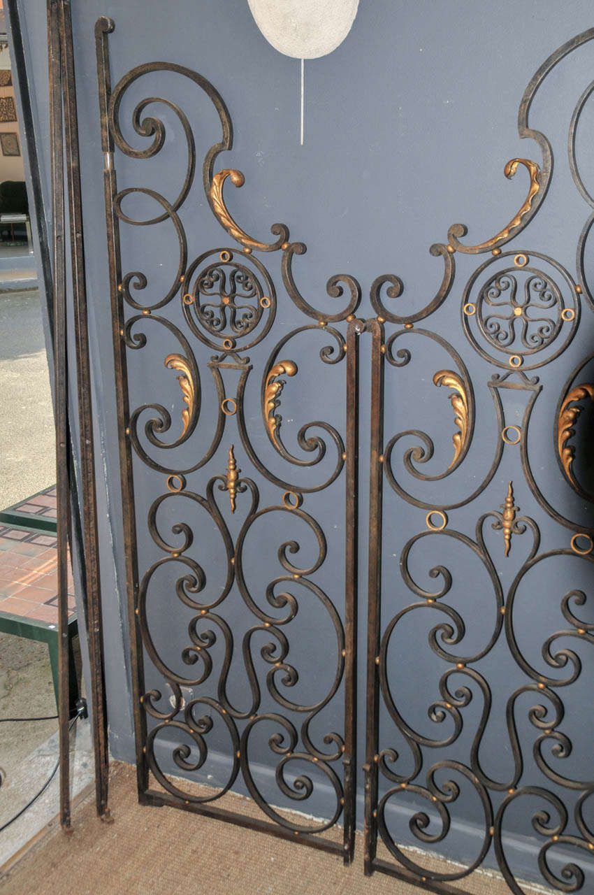 Pair of 1940's Wrought Iron Decorative Doors For Sale 4