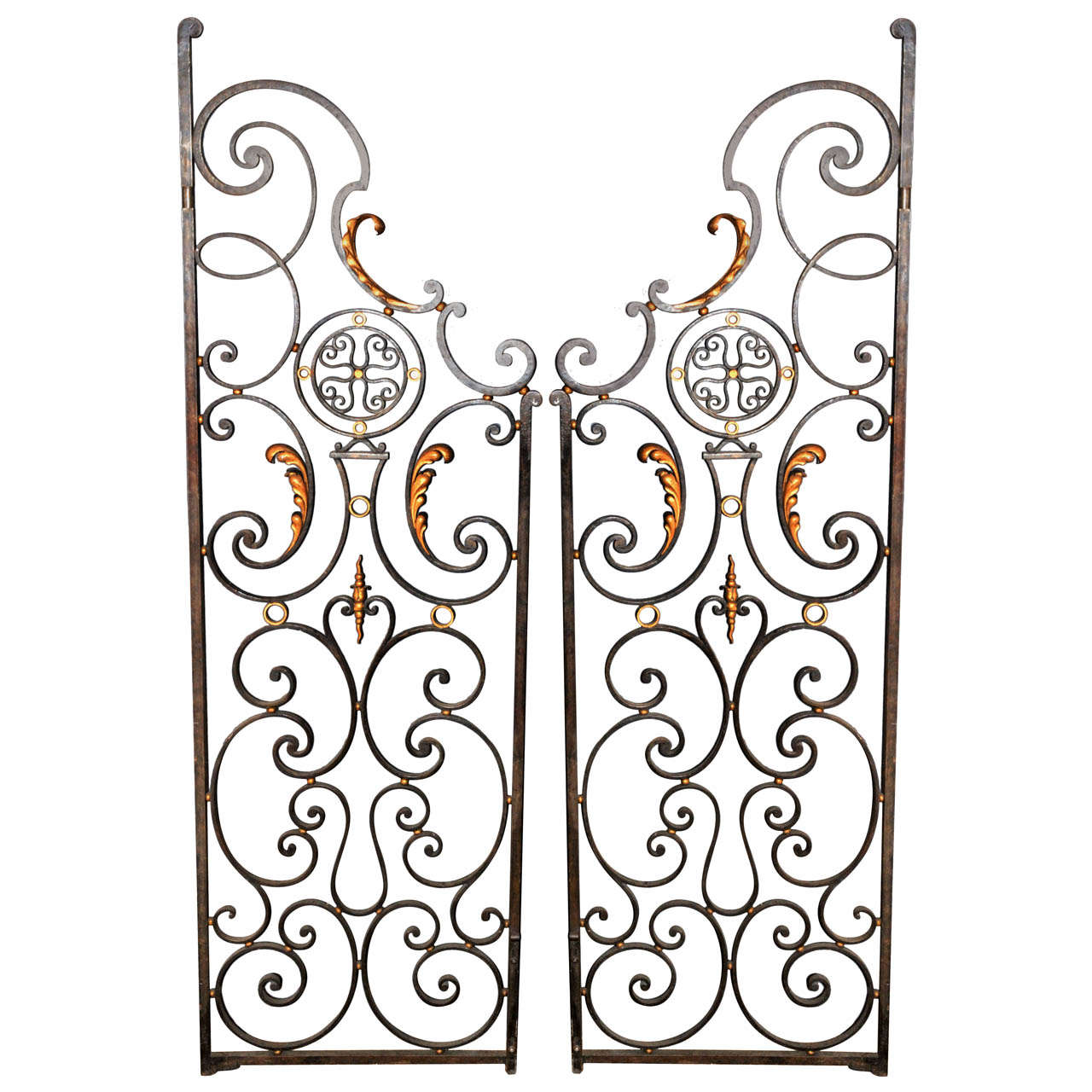 Pair of 1940's Wrought Iron Decorative Doors For Sale