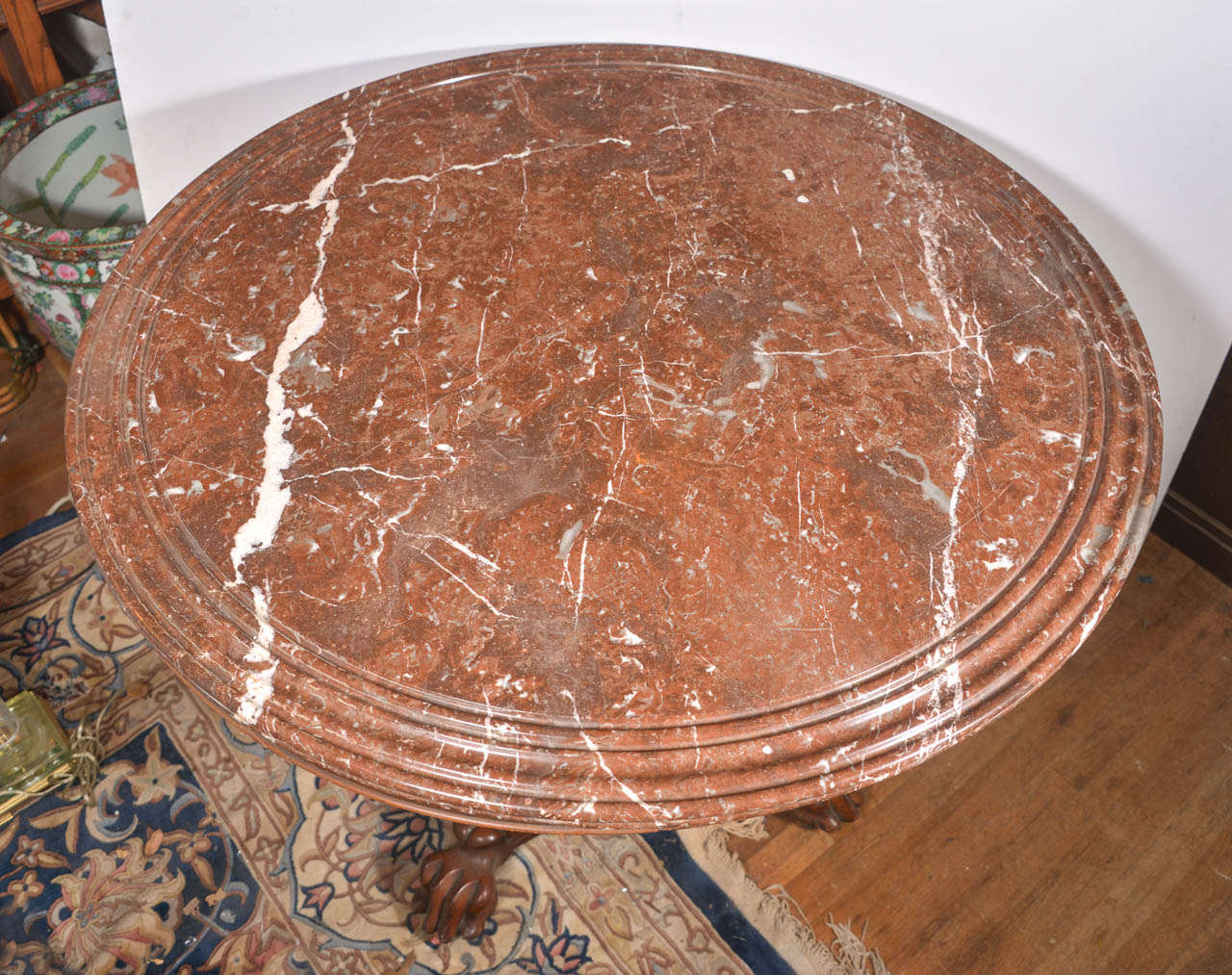 King Louis Philippe Period Marble-Top Center Table In Good Condition For Sale In Austin, TX