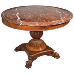 King Louis Philippe Period Marble-Top Center Table