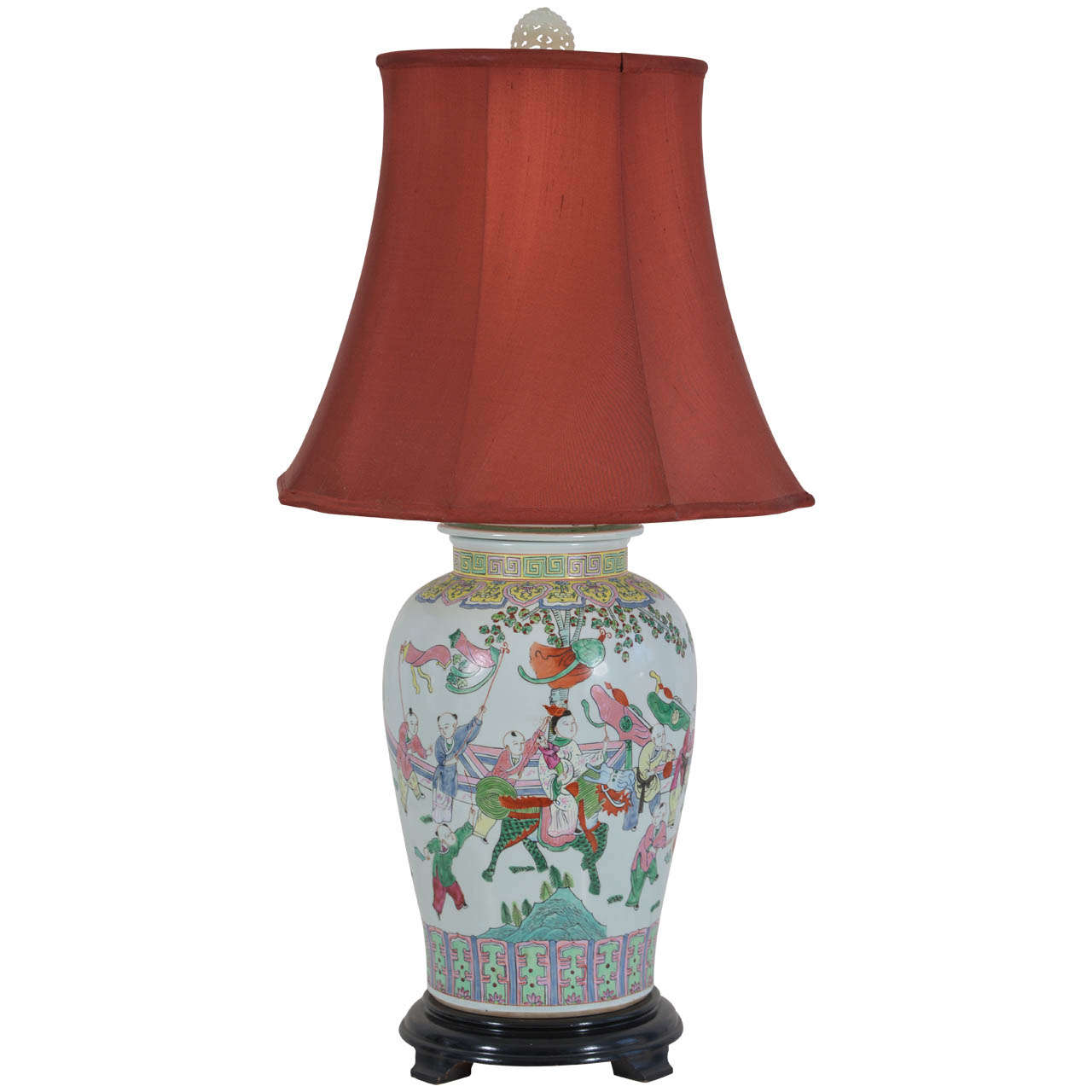 Asian Temple Jar as Table Lamp For Sale