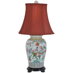 Vintage Asian Temple Jar as Table Lamp