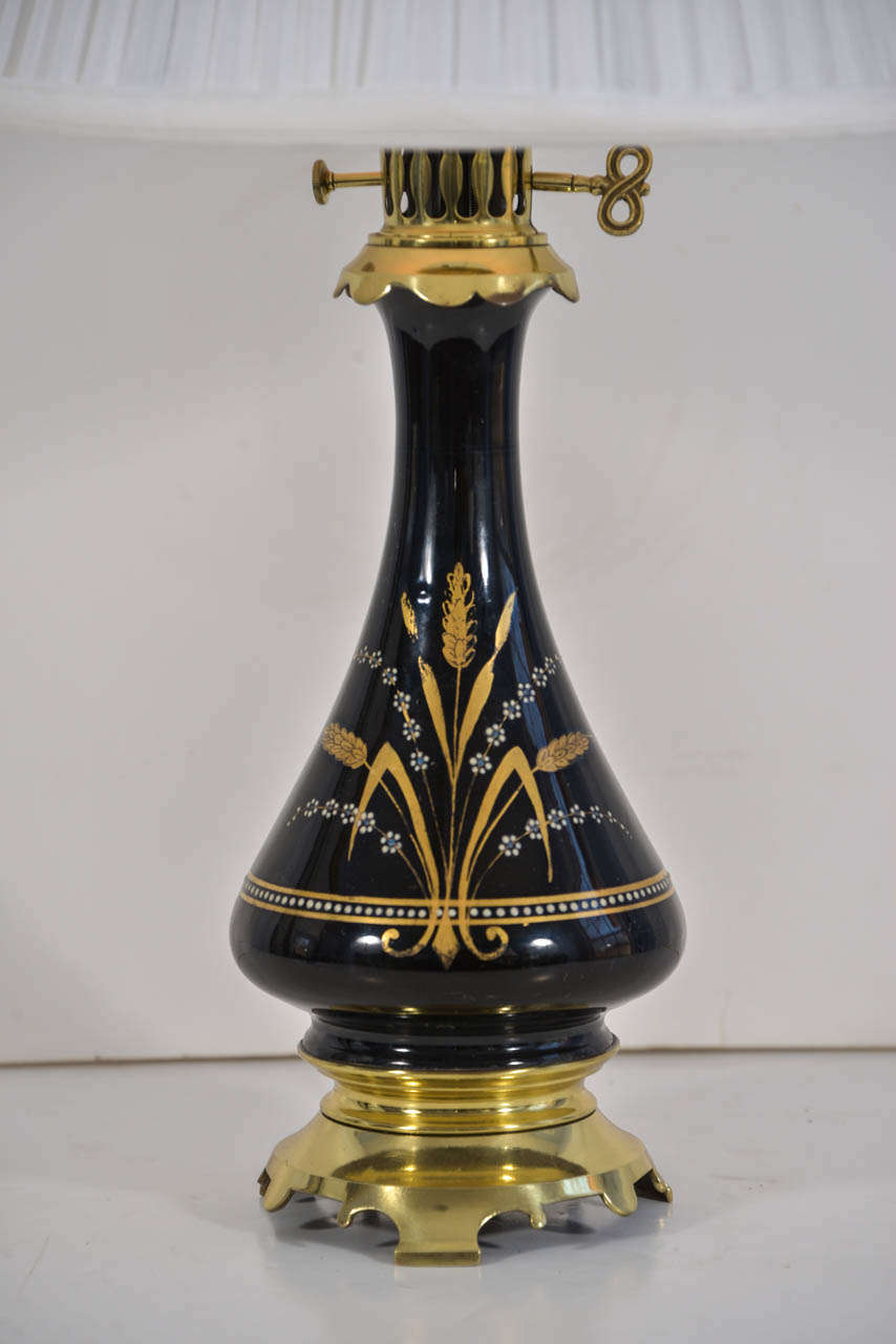 Carcel or Moderator Oil Lamp, Electrified In Excellent Condition For Sale In Austin, TX