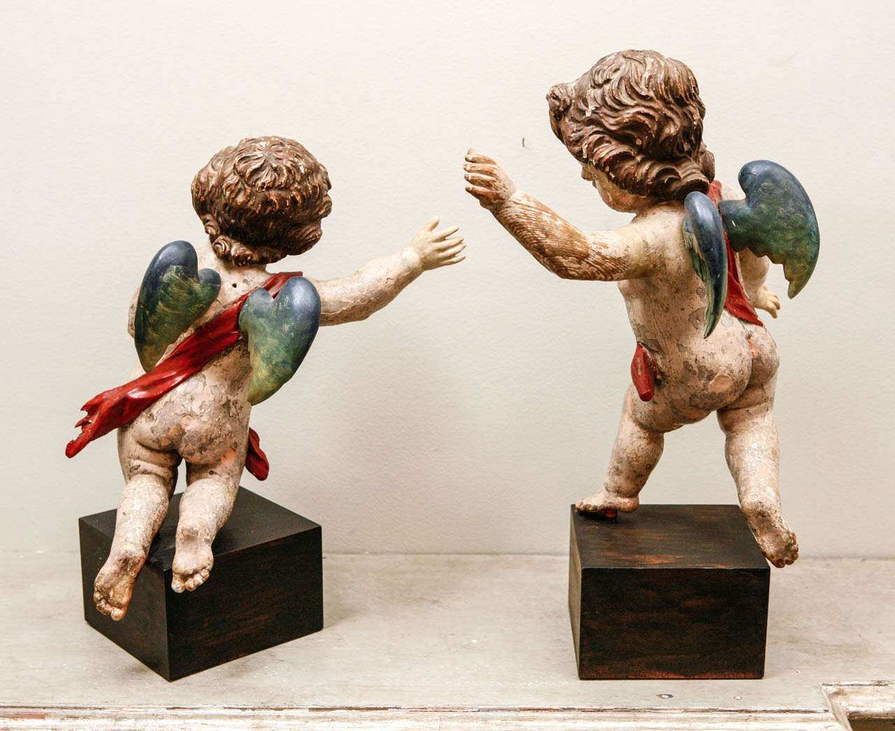 18th Century and Earlier 18th Century Polychrome Cherubs For Sale