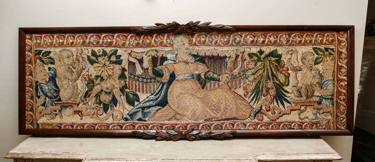 18th Century Flemish Tapestry Framed Panel