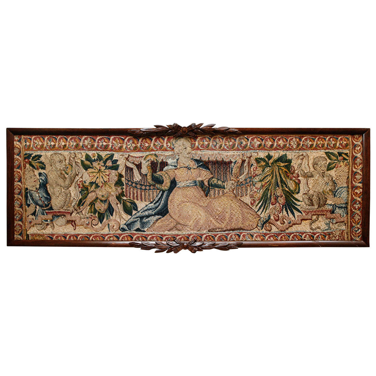 18th Century Flemish Tapestry Framed Panel For Sale
