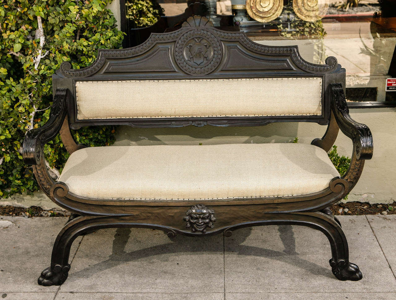 19th Century Spanish Open Arm Bench