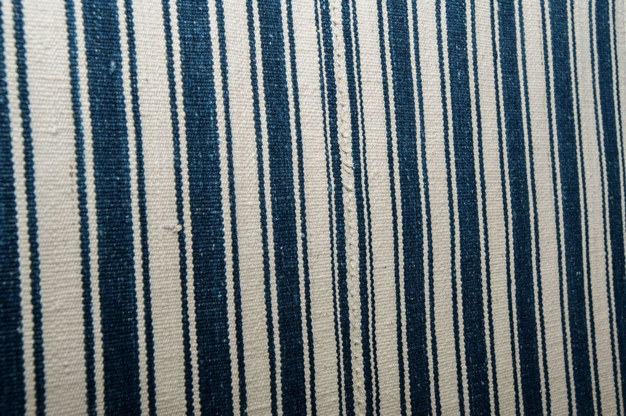 Mid-20th Century Blue and Ivory Kurdish Cotton Flat-Weave