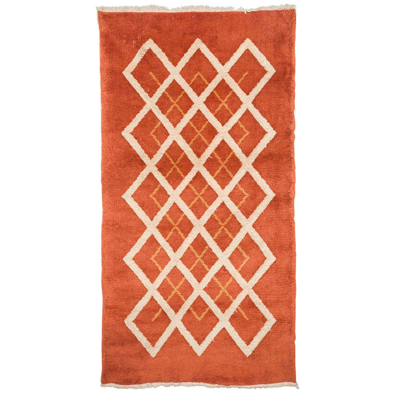 Antique French Geometric Art Deco Rug For Sale at 1stDibs