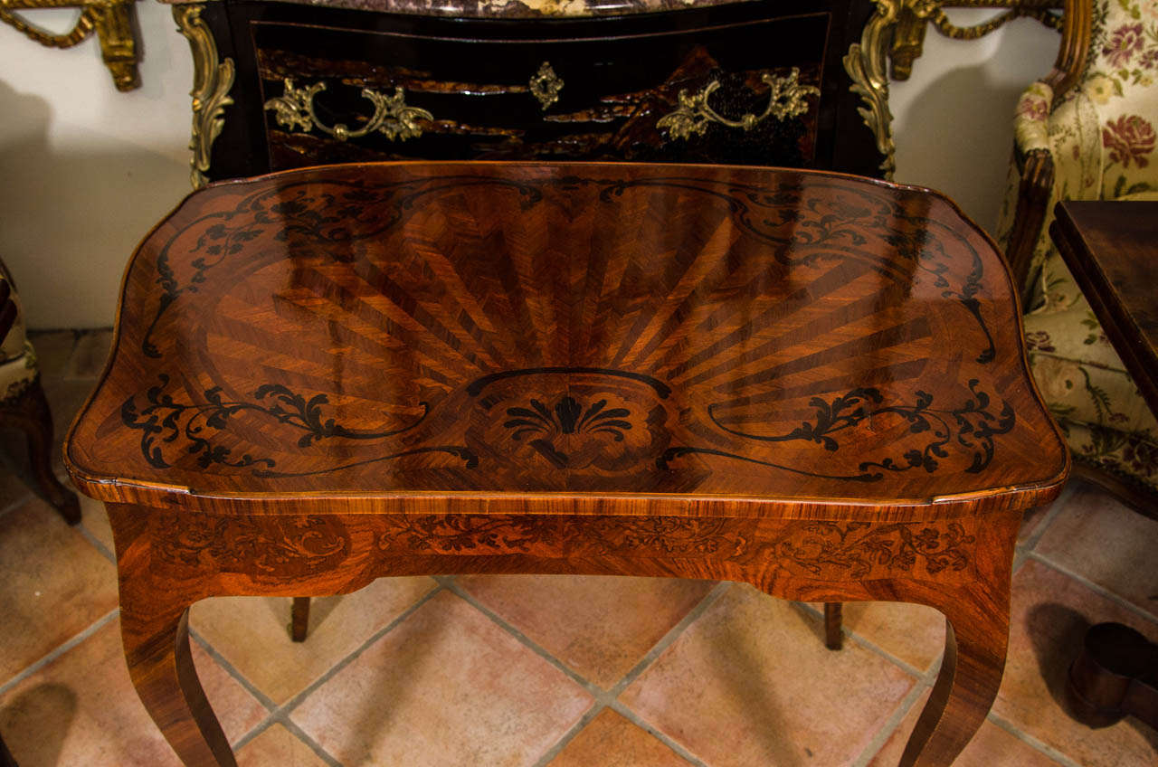 French Louis XV Marquetry Inlaid Table