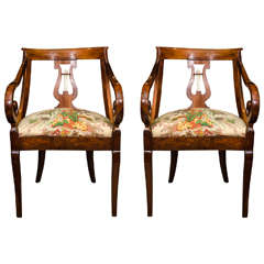 Pair of Fruitwood Fauteuil's