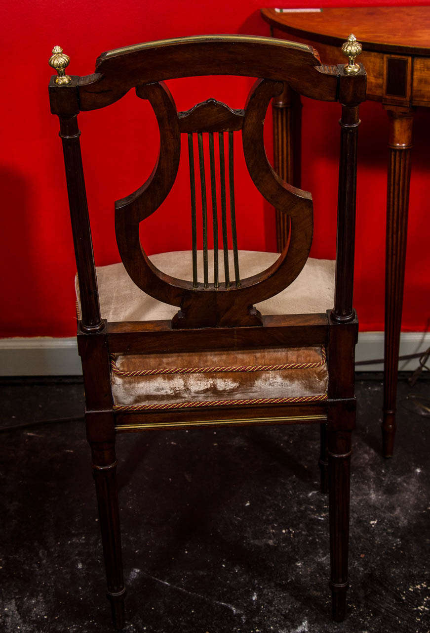 Pair of French Louis XVI Lyre-Back Side Chairs 2