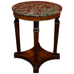 French Empire Mahogany Marble-Top Gueridon, Late 19th Century 10