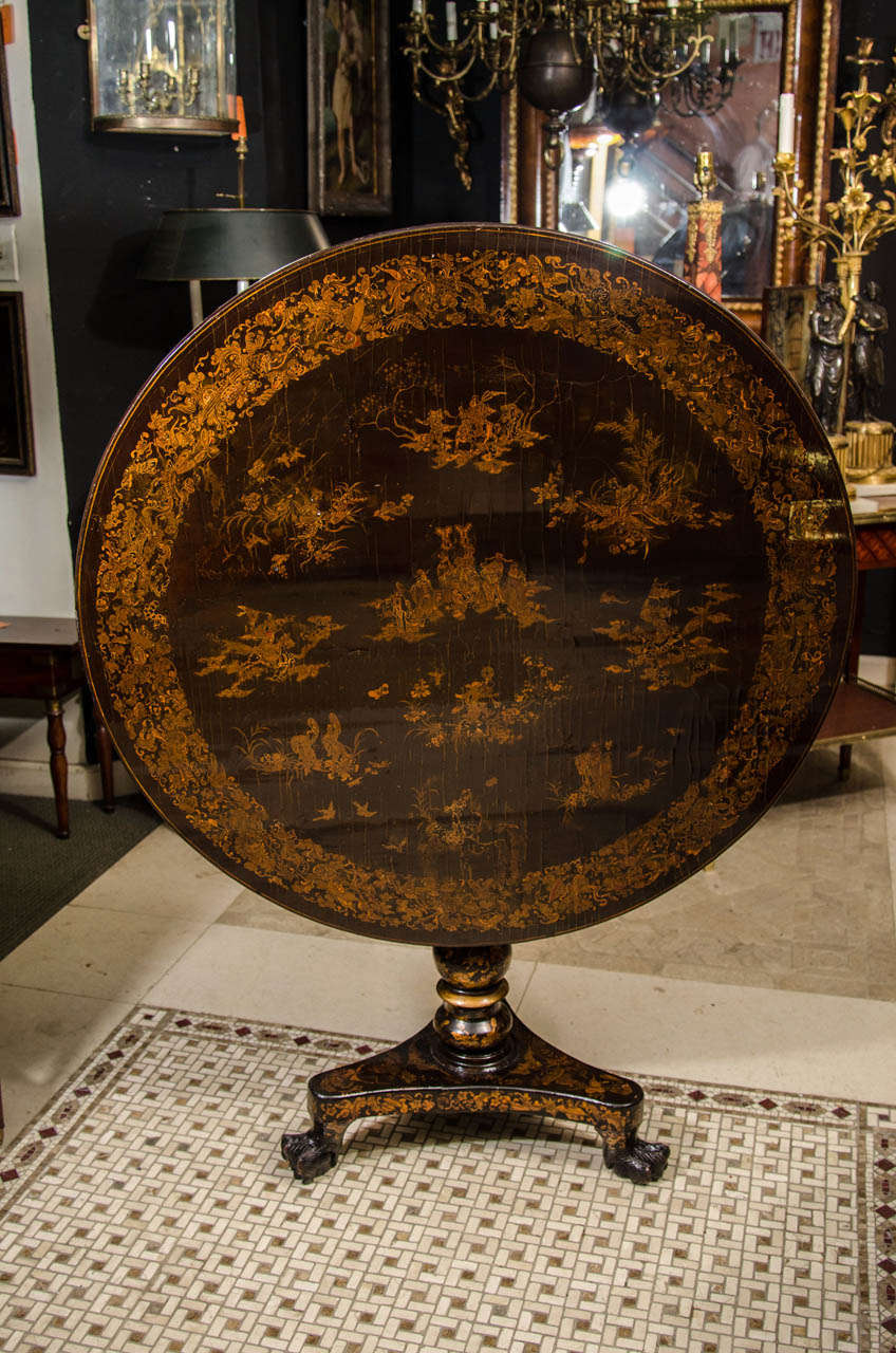 Chinese Export Lacquer Tilt Table 3