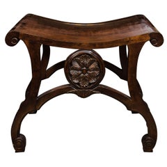 Taburete con Asiento de Silla de montar Estilo Jorge II
