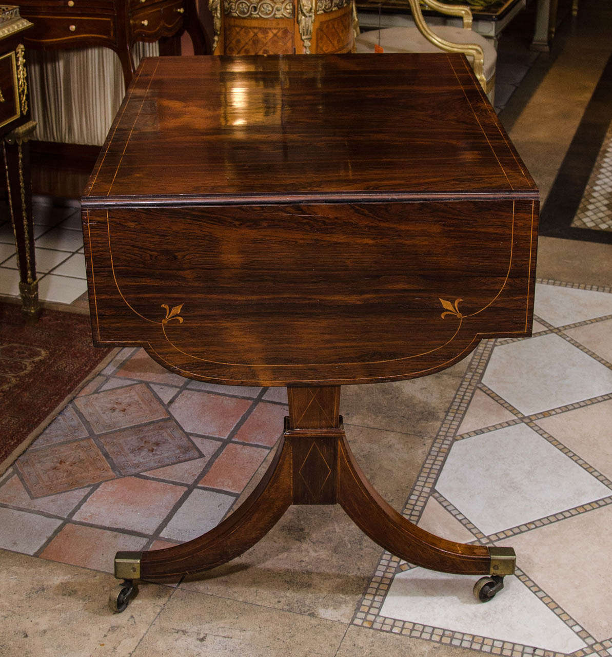 19th Century Regency Rosewood Satin Inlaid Sofa Table