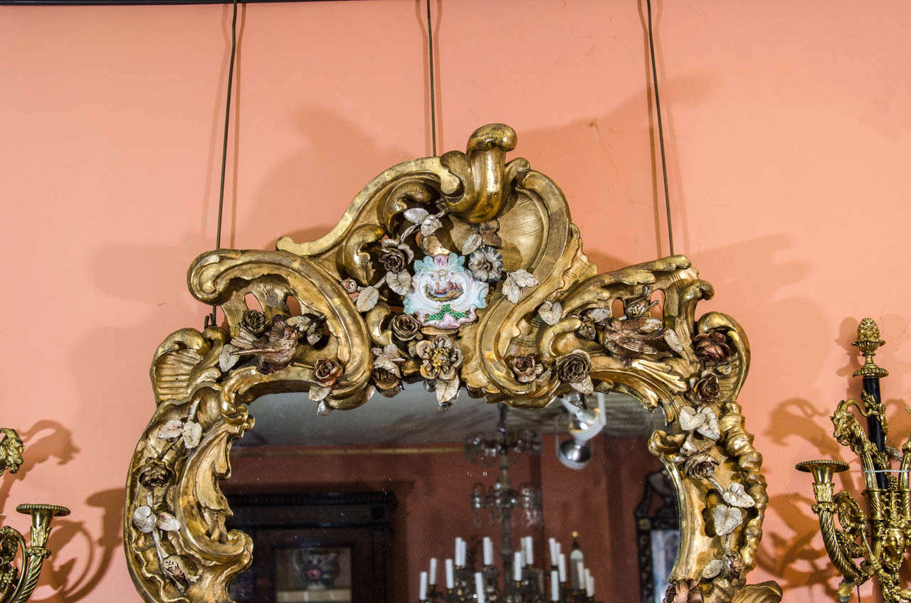 Rococo Rare miroir rococo continental en vente