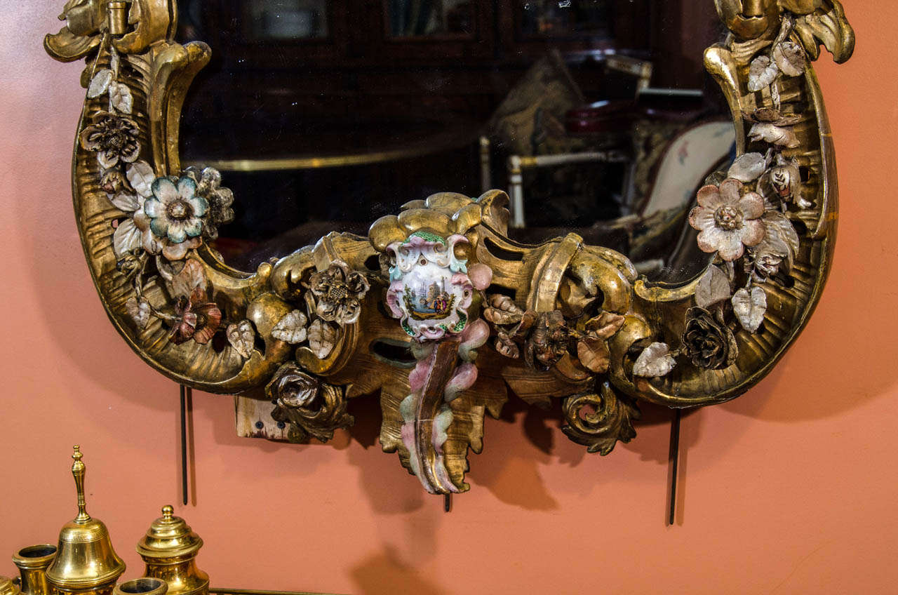 XVIIIe siècle et antérieur Rare miroir rococo continental en vente