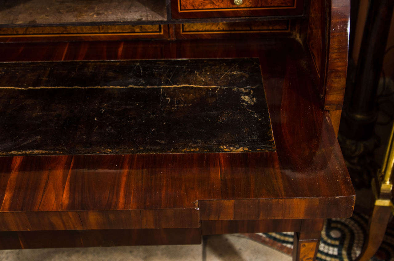 Neo Classic Walnut Inlaid Desk In Good Condition In Westwood, NJ