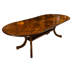 Biedermier Brass Inlaid Dining Table